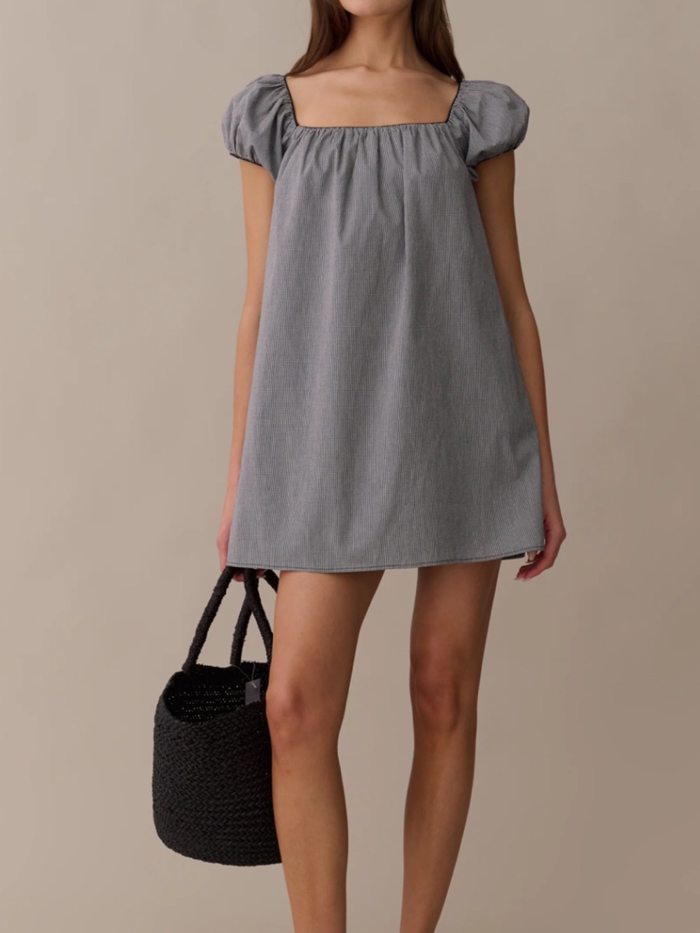 Kourt Nya Few Moda Black Gingham Dress Size Medium NWT